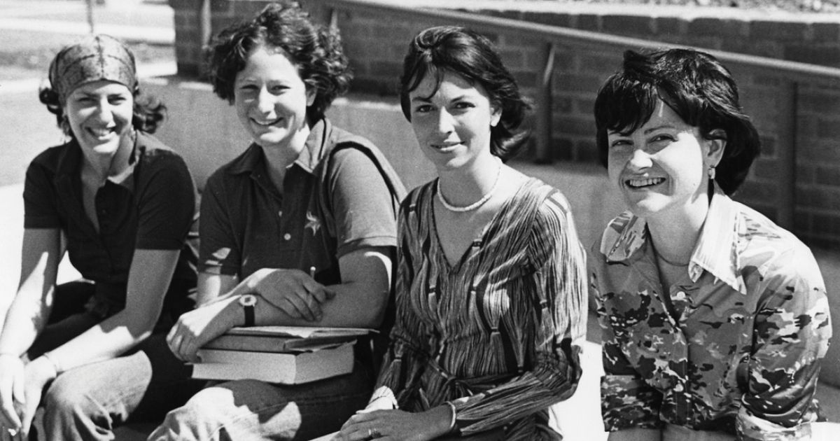 Members of Virginia Law Women in 1977 included Nancy Ehrenreich ’79, Steph Ridder ’77, Gloria Cordes Larson ’77 and Cathy Garcia-Patterson ’78.