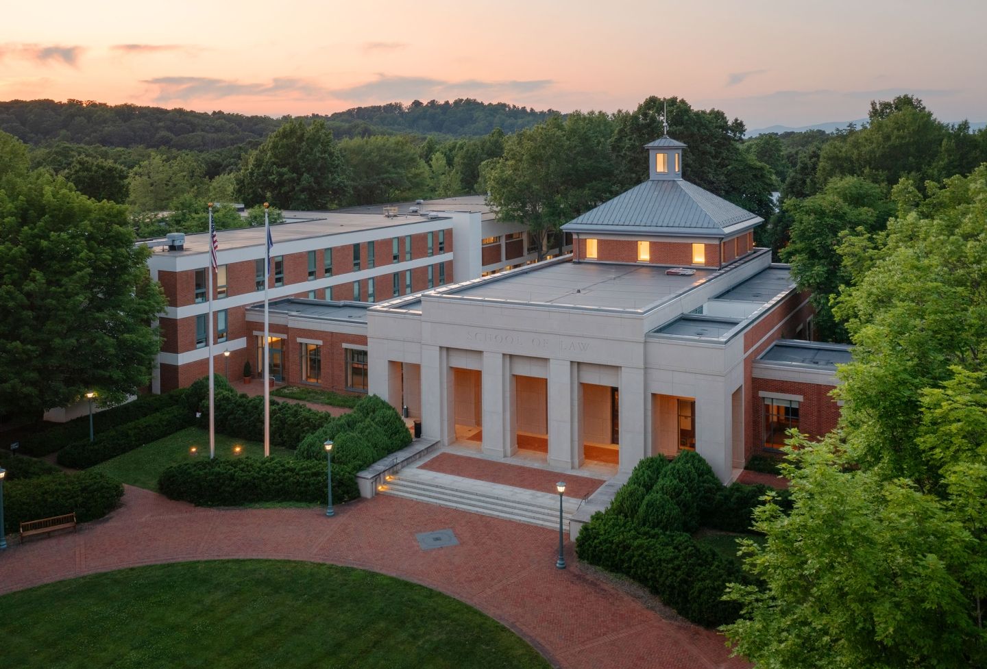 UVA Law School at sunset